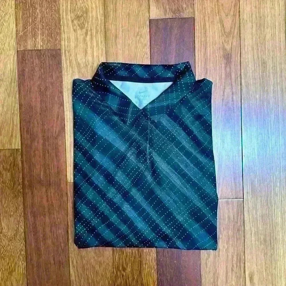 Nike | Men’s fri-fit black and grey patterned  golf shirt size large